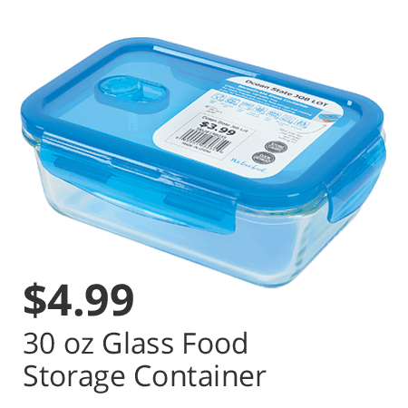 30oz glass food storage container.