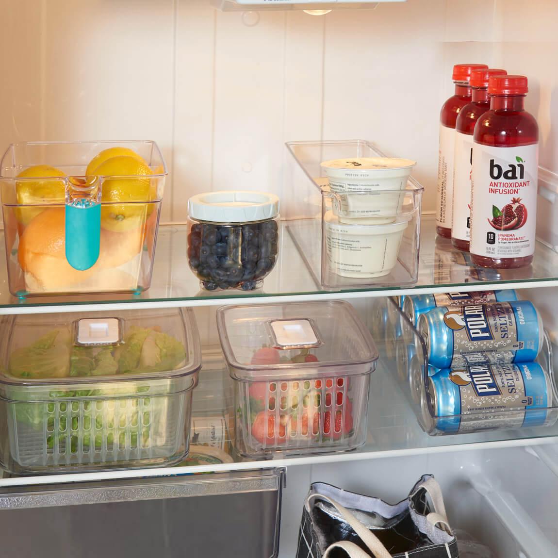 Inside of a refridgerator.